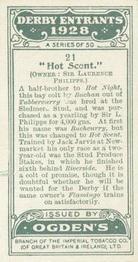 1928 Ogden's Derby Entrants #21 Hot Scent Back